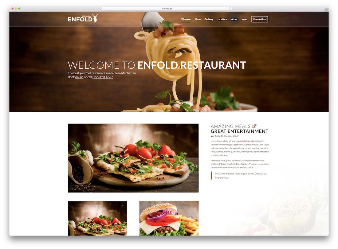 enfold responsivo tema de wordpress de catering