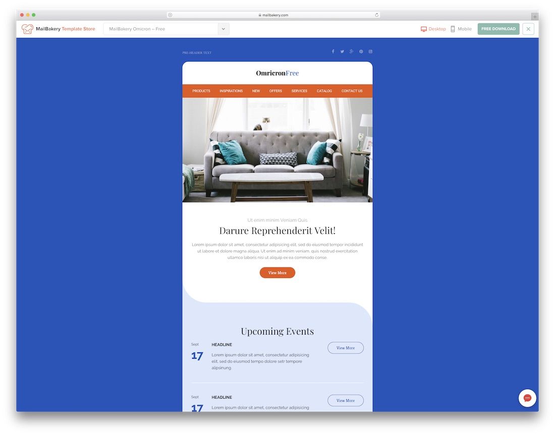 modèle d'e-mail html réactif omicron
