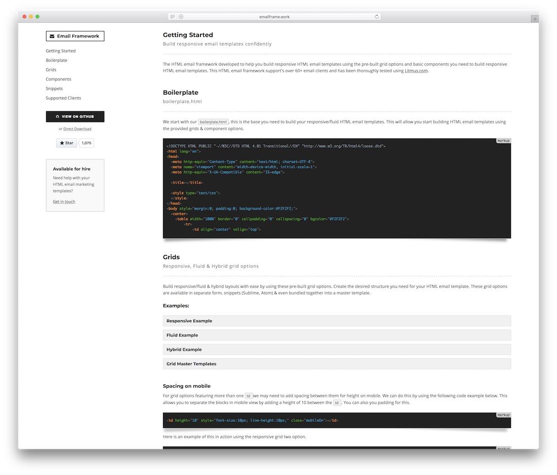 cadre de messagerie html réactif