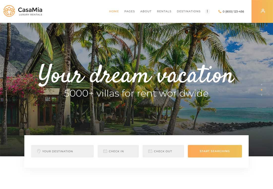 Casamia — тема WordPress для аренды недвижимости