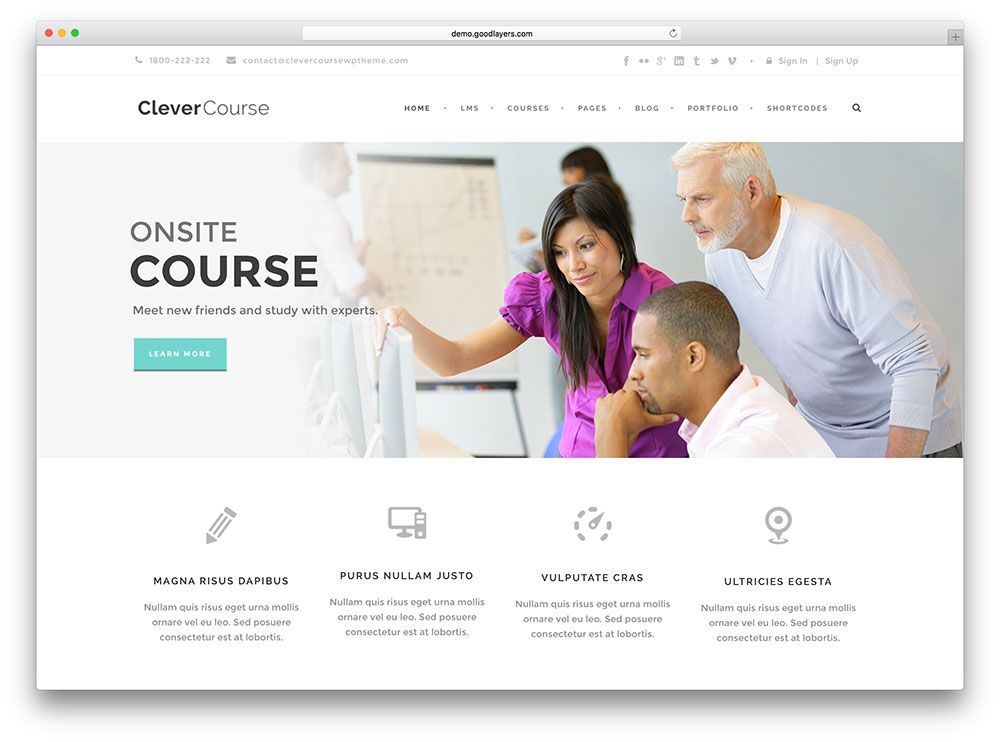 kursus pintar - tema wordpress bersih