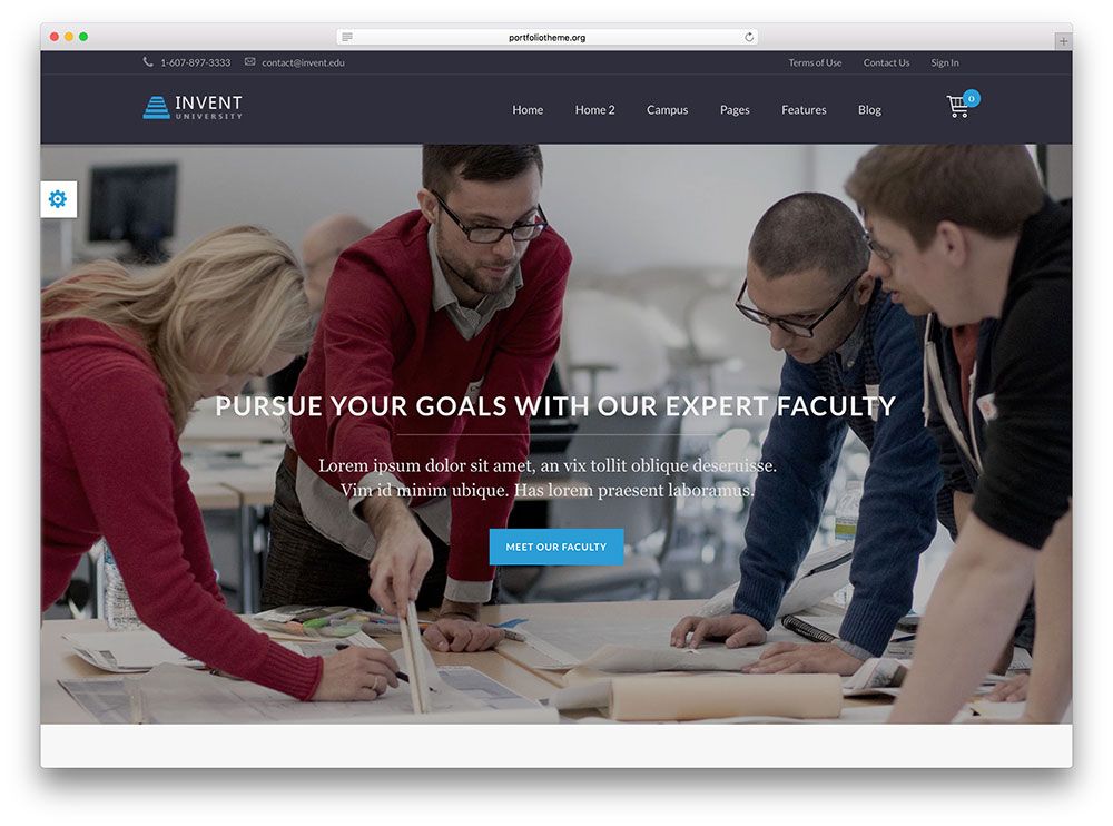 invent - tema kursus online yang terlihat premium