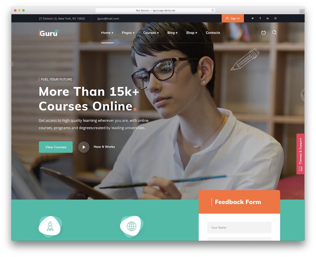 iguru lms tema wordpress