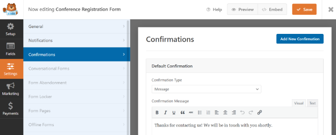تغيير إعدادات التأكيد Change confirmation settings