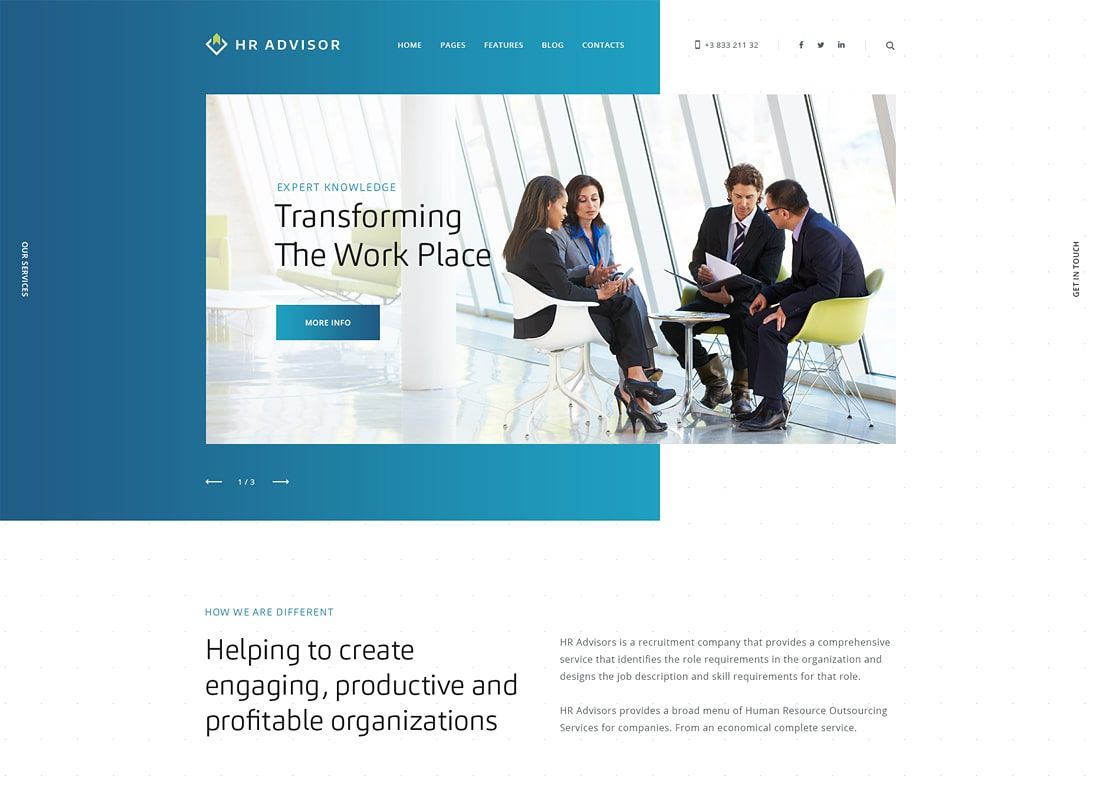 인사 고문 | 인적 자원 및 비즈니스 컨설팅 WordPress 테마