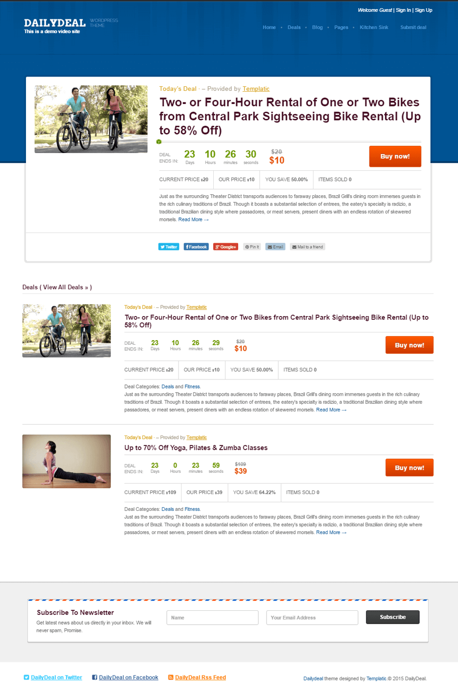 Come creare un sito Web coupon in WordPress - Suggerimenti facili DailyDeal-WordPress-theme-for-coupon-websites