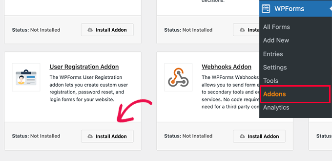 ユーザー登録アドオン User registration addon