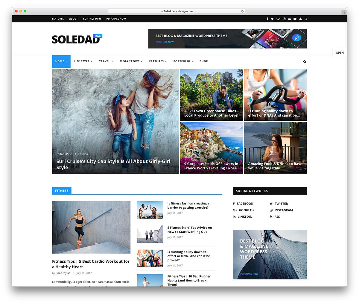Soledad - 最快的雜誌 WordPress 主題