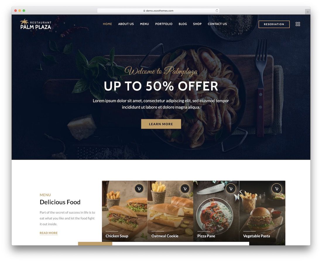 ธีม wordpress บ้านพิซซ่า palmplaza