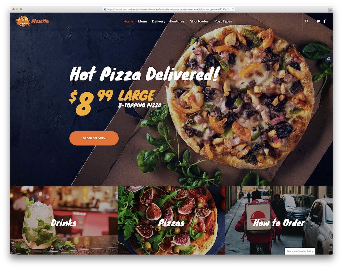 pizzeta pizza house ธีมเวิร์ดเพรส