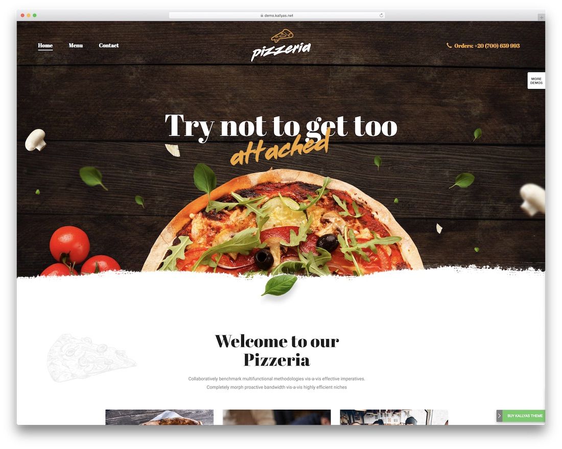 kallyas pizza house ธีมเวิร์ดเพรส