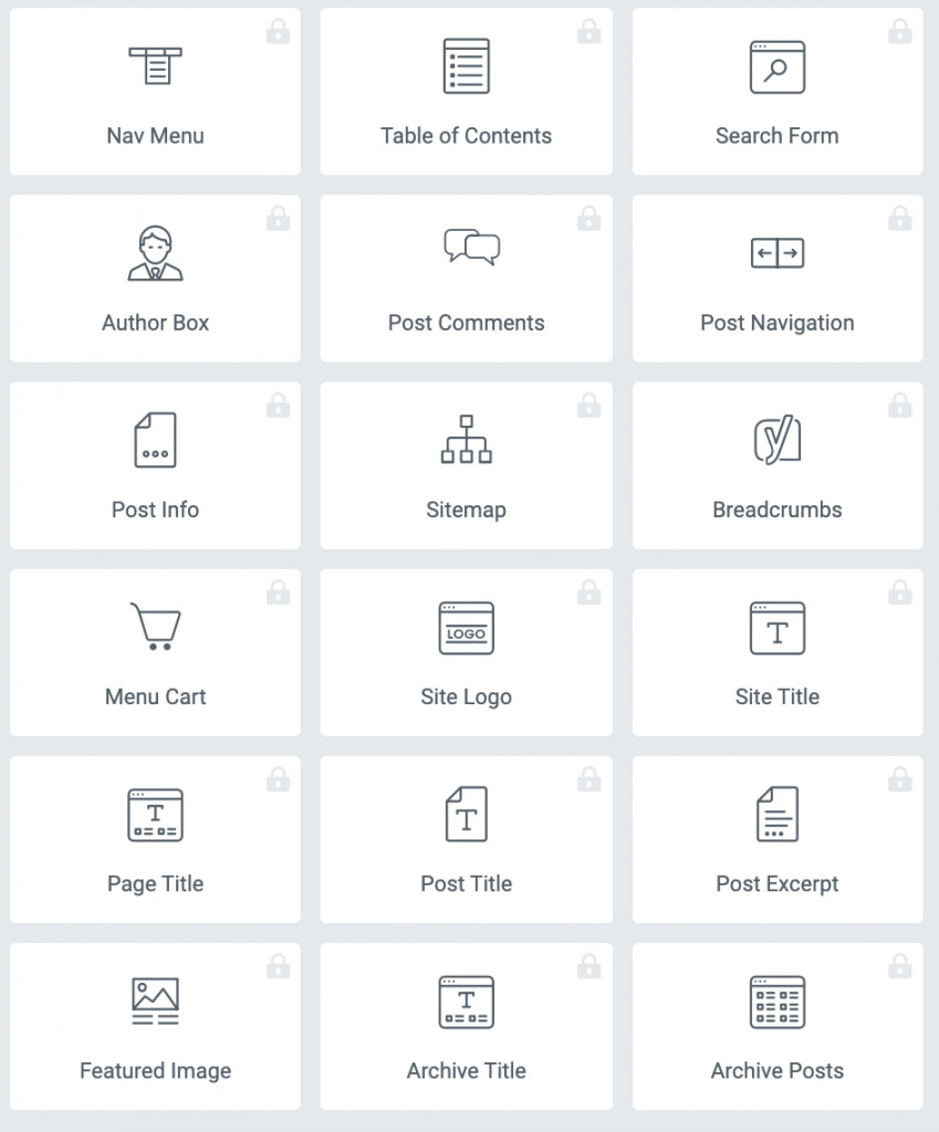 Elementor widget'ları