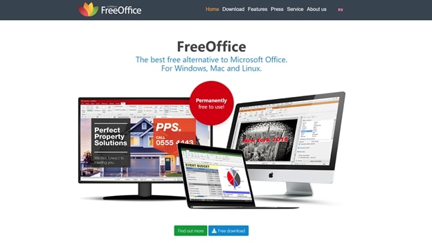 FreeOfficeのホームページ
