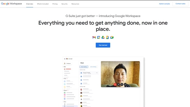 GoogleWorkspaceのホームページ