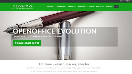 LibreOfficeのホームページ