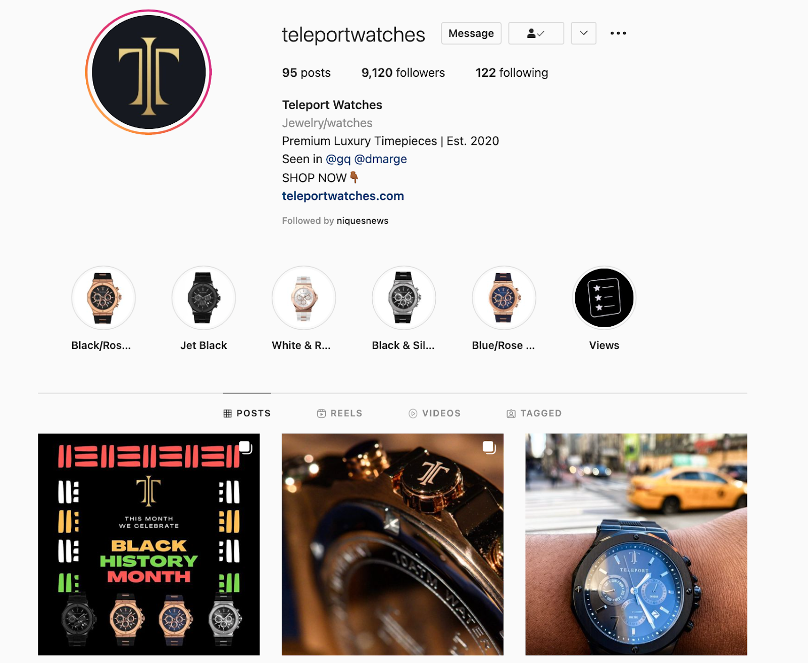 Meilleures marques sur Instagram : Teleport Watches