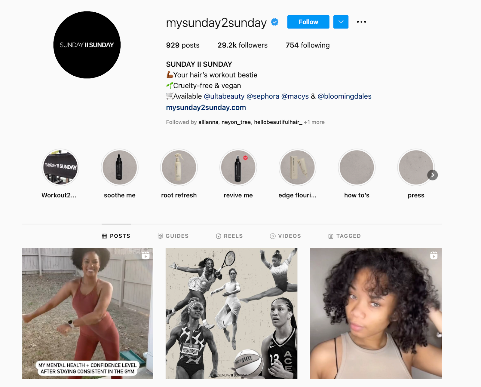 Meilleures marques sur Instagram : Sunday II Sunday