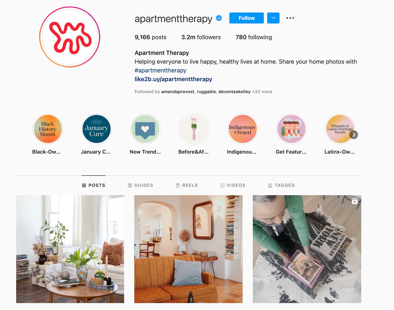 Meilleures marques sur Instagram : Apartment Therapy