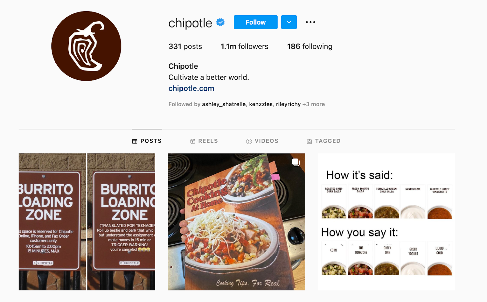 Meilleures marques sur Instagram : Chipotle