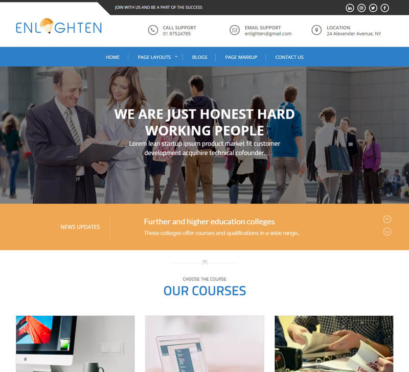 11+ migliori temi WordPress gratuiti luglio 2016 enlighten