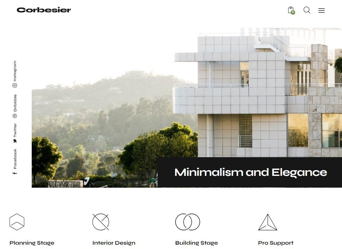 Corbesier - Thème WordPress pour l'architecture moderne et le design d'intérieur
