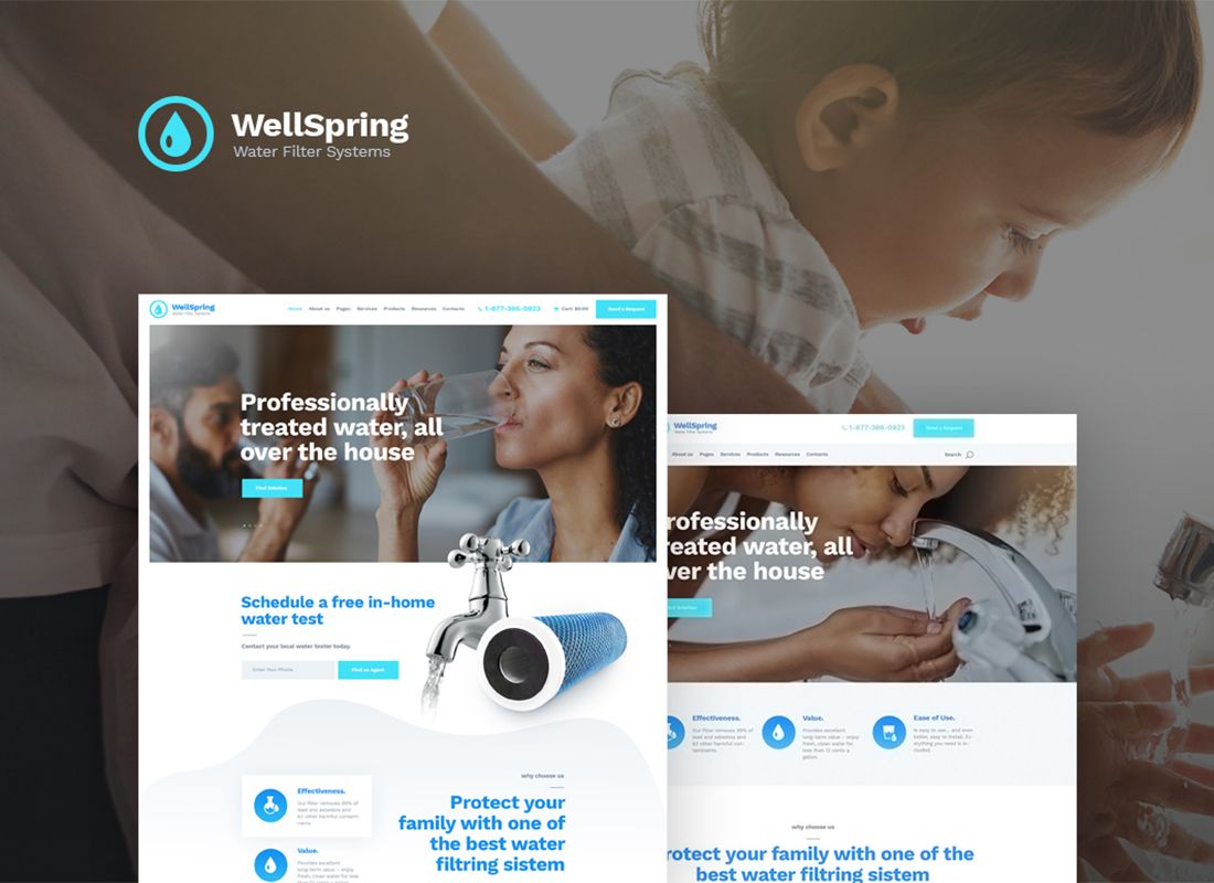 WellSpring | Thème WordPress pour les filtres à eau et la distribution d'eau potable