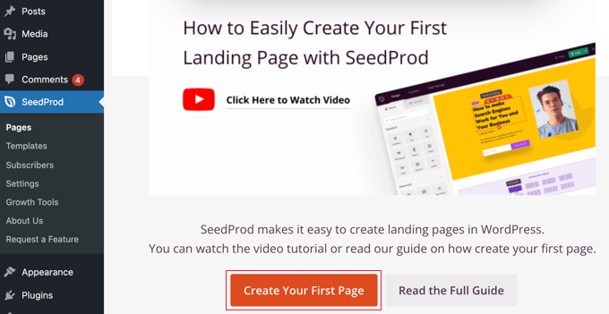 facebookadsbuat halaman pertama Click 'Create Your First Page'