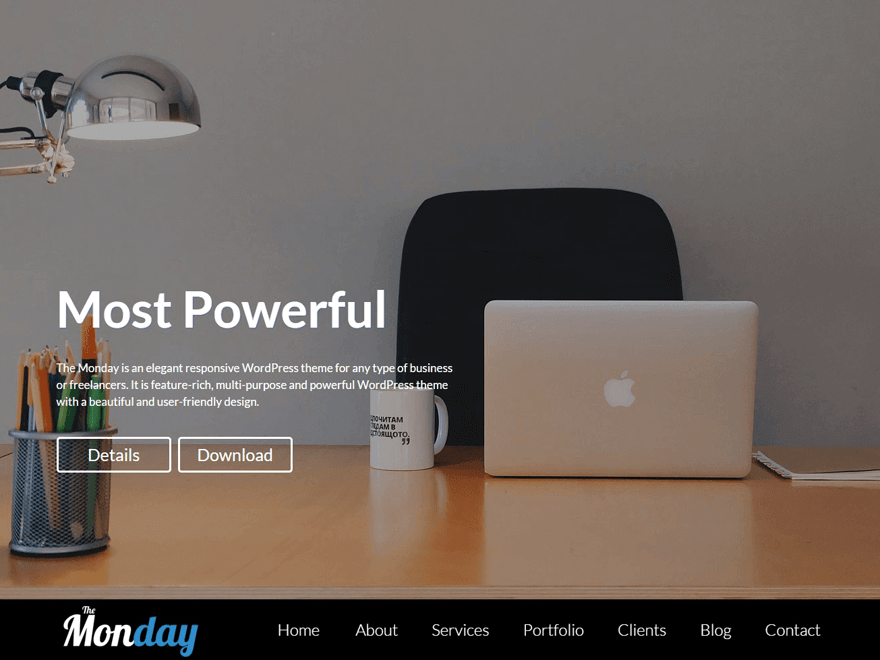 21+ I migliori temi e modelli WordPress gratuiti per una pagina del 2022 the-monday