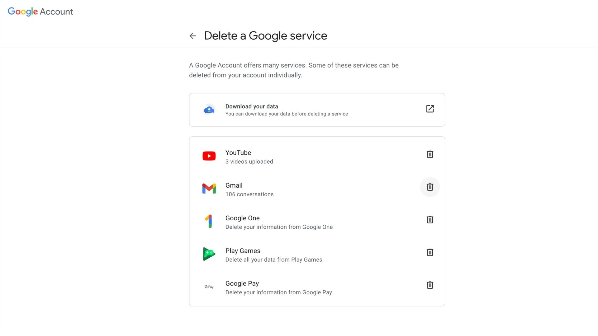 从 Chrome 浏览器删除 Google 服务页面的屏幕截图