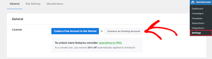Połącz z kontem OptinMonster Connect to OptinMonster account