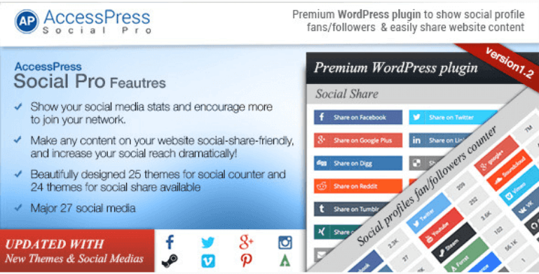 15+ Plugin WordPress indispensabili per i siti Web aziendali nel 2022 AccessPress-Social-Pro