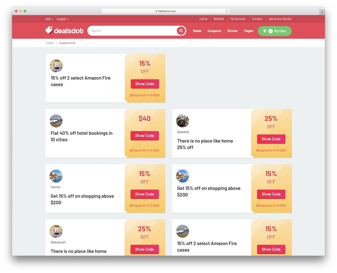тема купонов WordPress