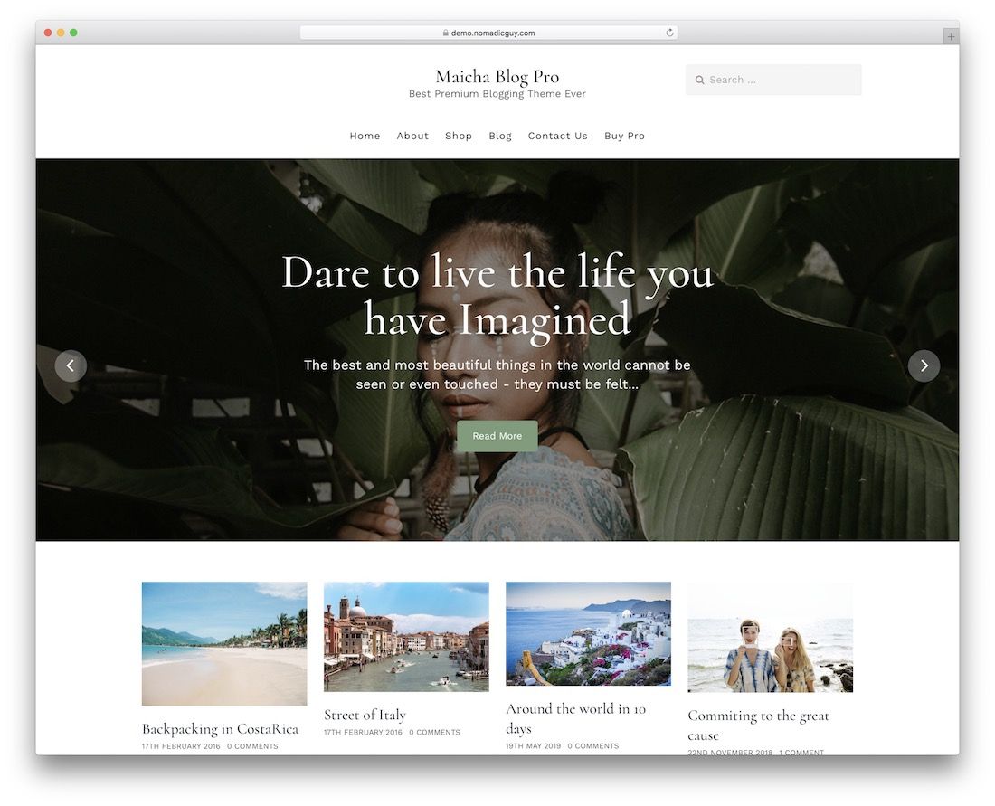 maicha darmowy motyw bloga wordpress