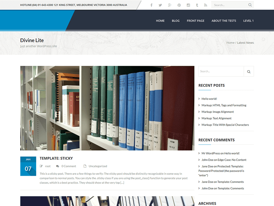 11+ I migliori temi WordPress reattivi gratuiti divine-Lite