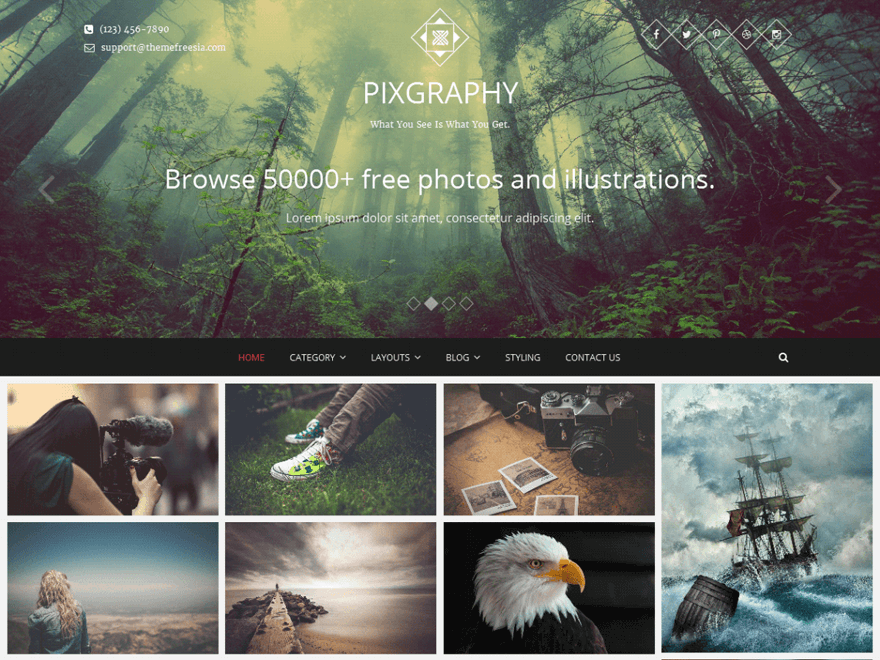 11+ I migliori temi WordPress reattivi gratuiti Pixagraphy
