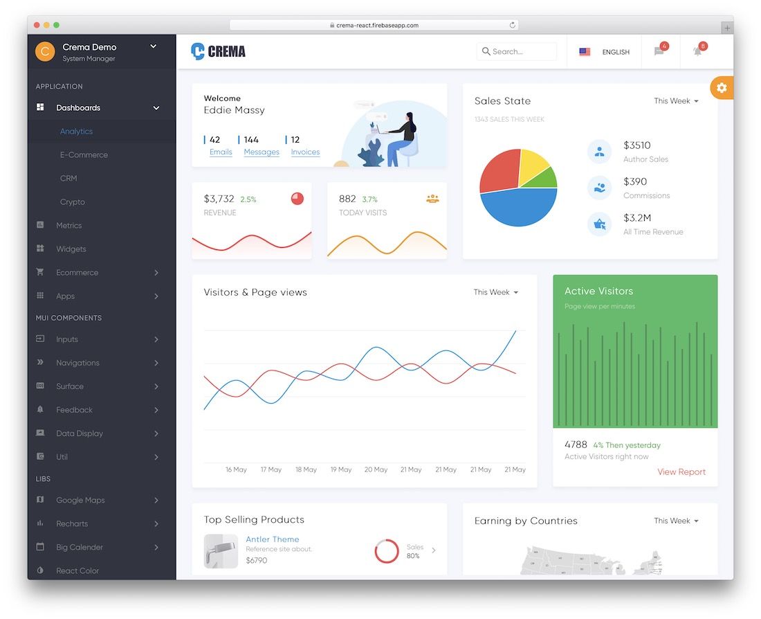 crema nextjs 模板