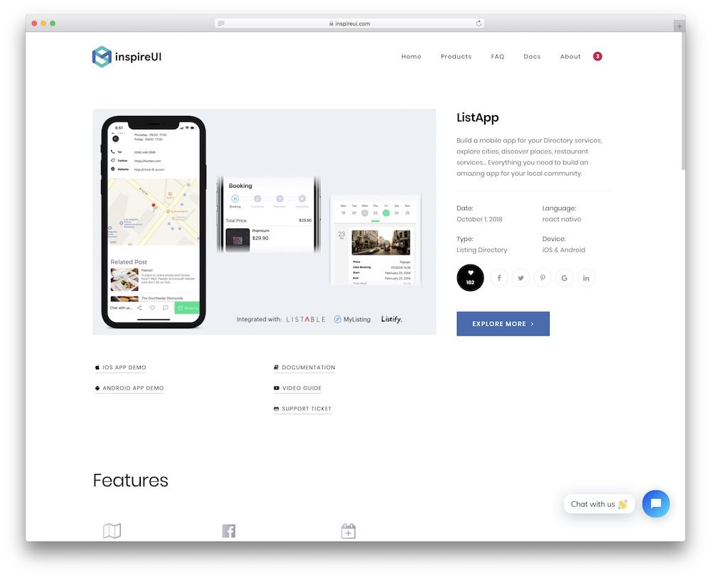 listapp 반응 네이티브 템플릿