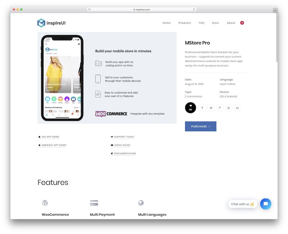 mstore 반응 기본 템플릿