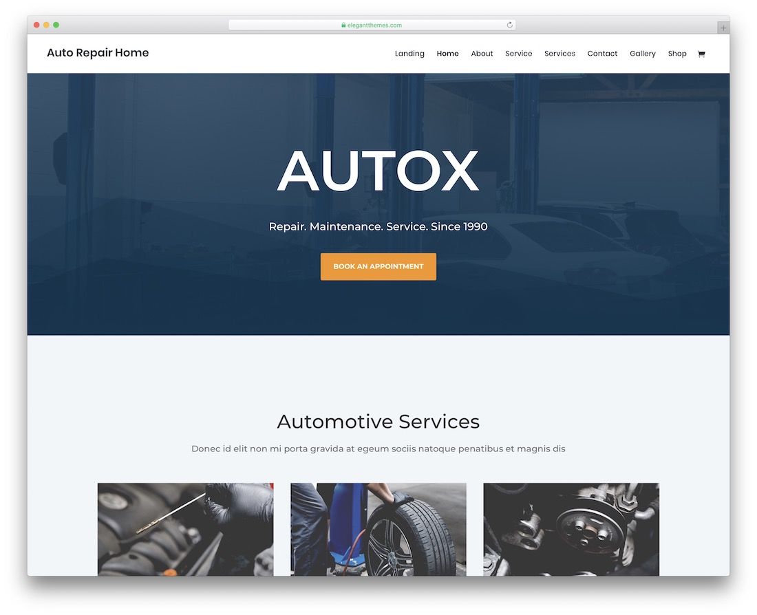 șablon de site web auto divi