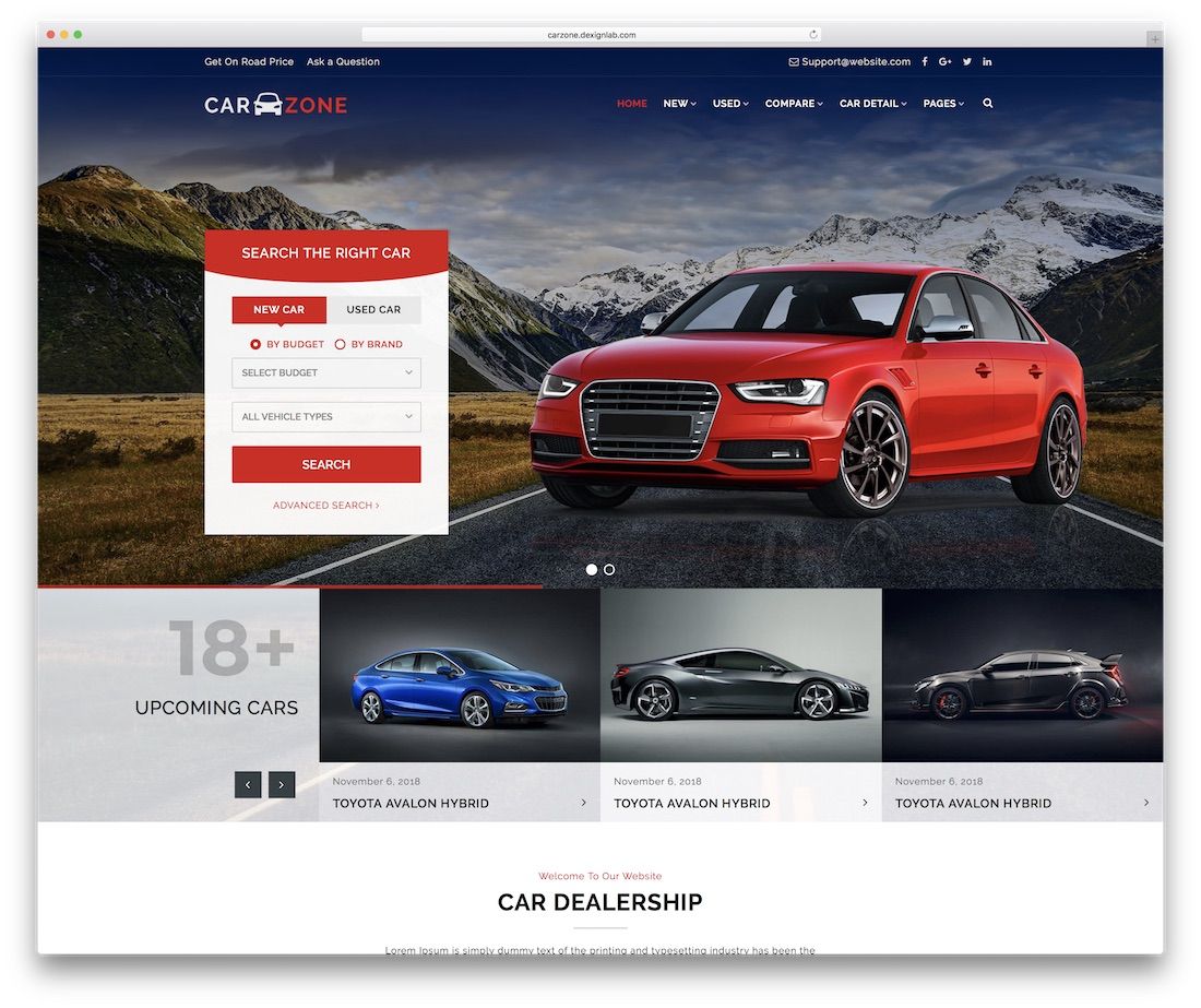 șablon de site web carzone auto