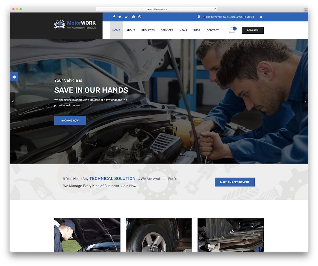 șablon de site web pentru experti în motoare