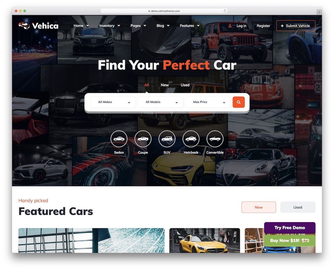 tema wordpress vehicul auto