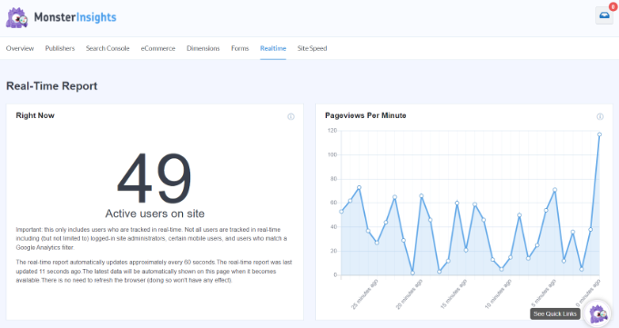 Laporan waktu nyata Realtime report