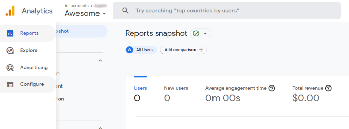 Pergi untuk mengonfigurasi Go to configure