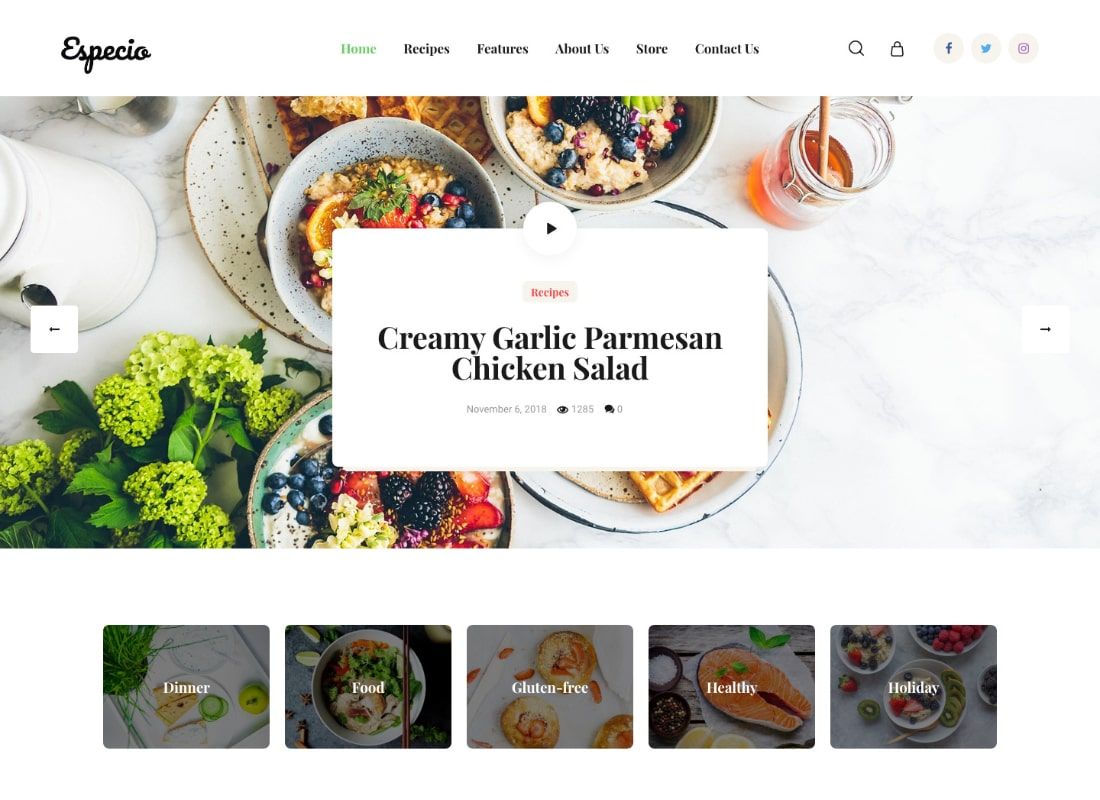 Espèce | Thème WordPress du blog personnel Gutenberg Food