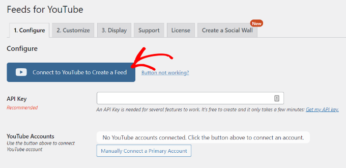 連接到 YouTube 以創建供稿 Connect to YouTube to create a feed