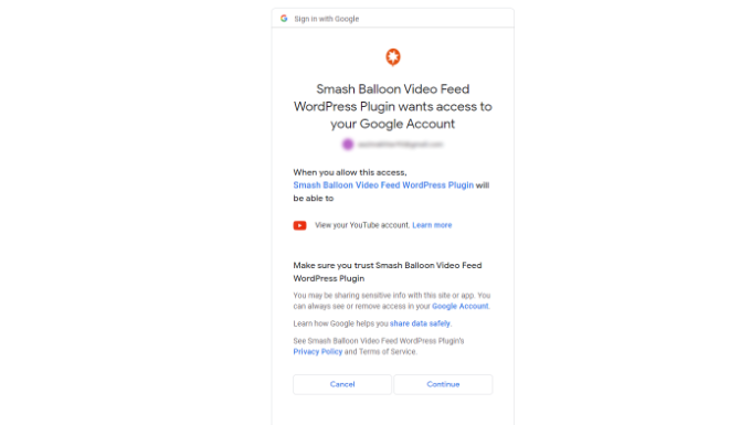 允許訪問您的帳戶 Allow access to your account