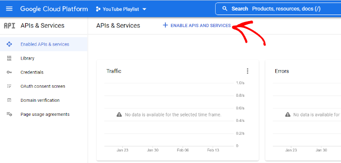 啟用 API 和服務 Enable APIs and services