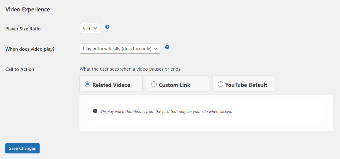 視頻體驗設置 Video experience settings