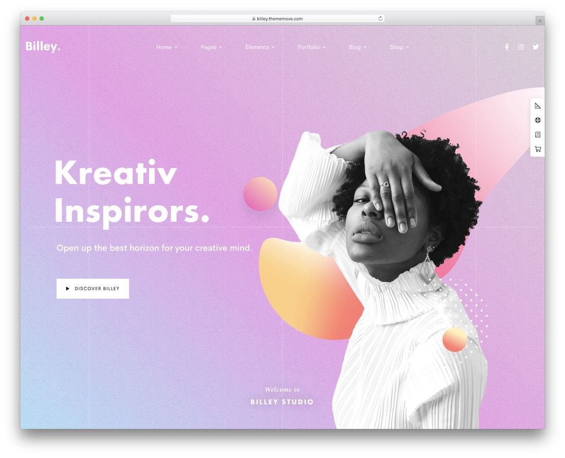 tema wordpress billey colorată